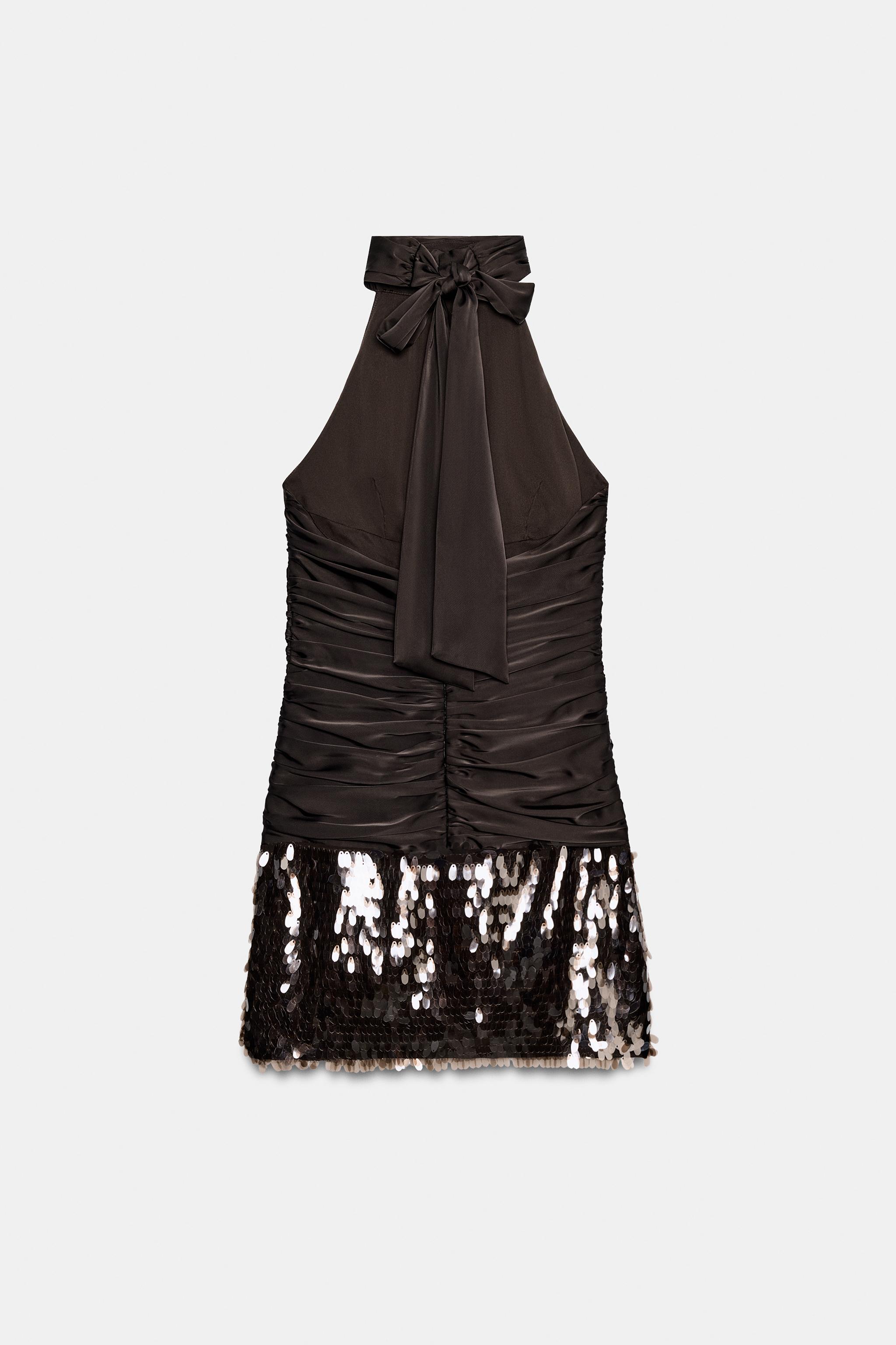 SEQUIN COMBINATION SHORT DRESS